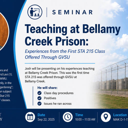 Teaching at Bellamy Creek Prison Seminar Flyer